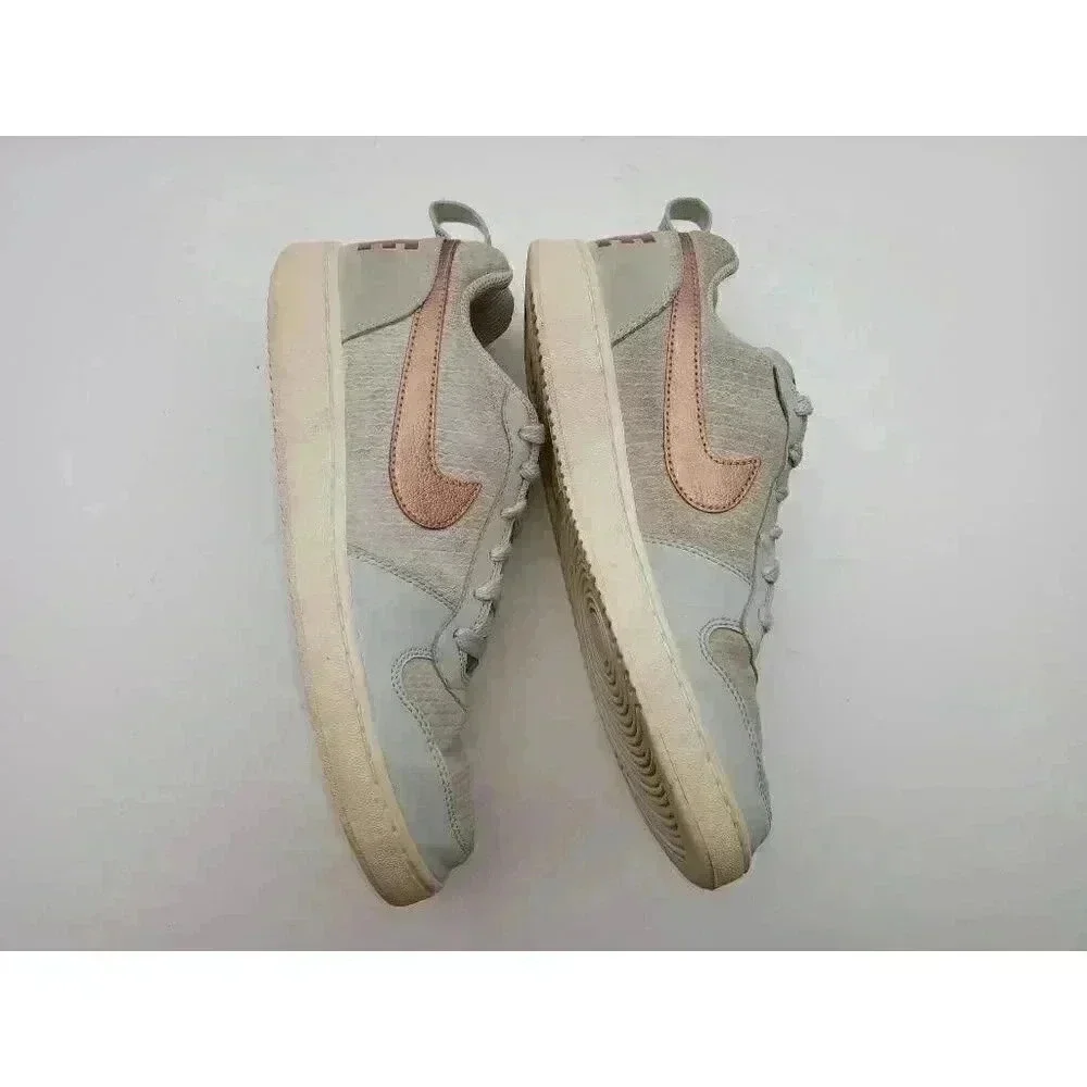 Nike Womens Court Borough Sneakers Shoes Beige 861533-001 Leather Lace Up 8.5